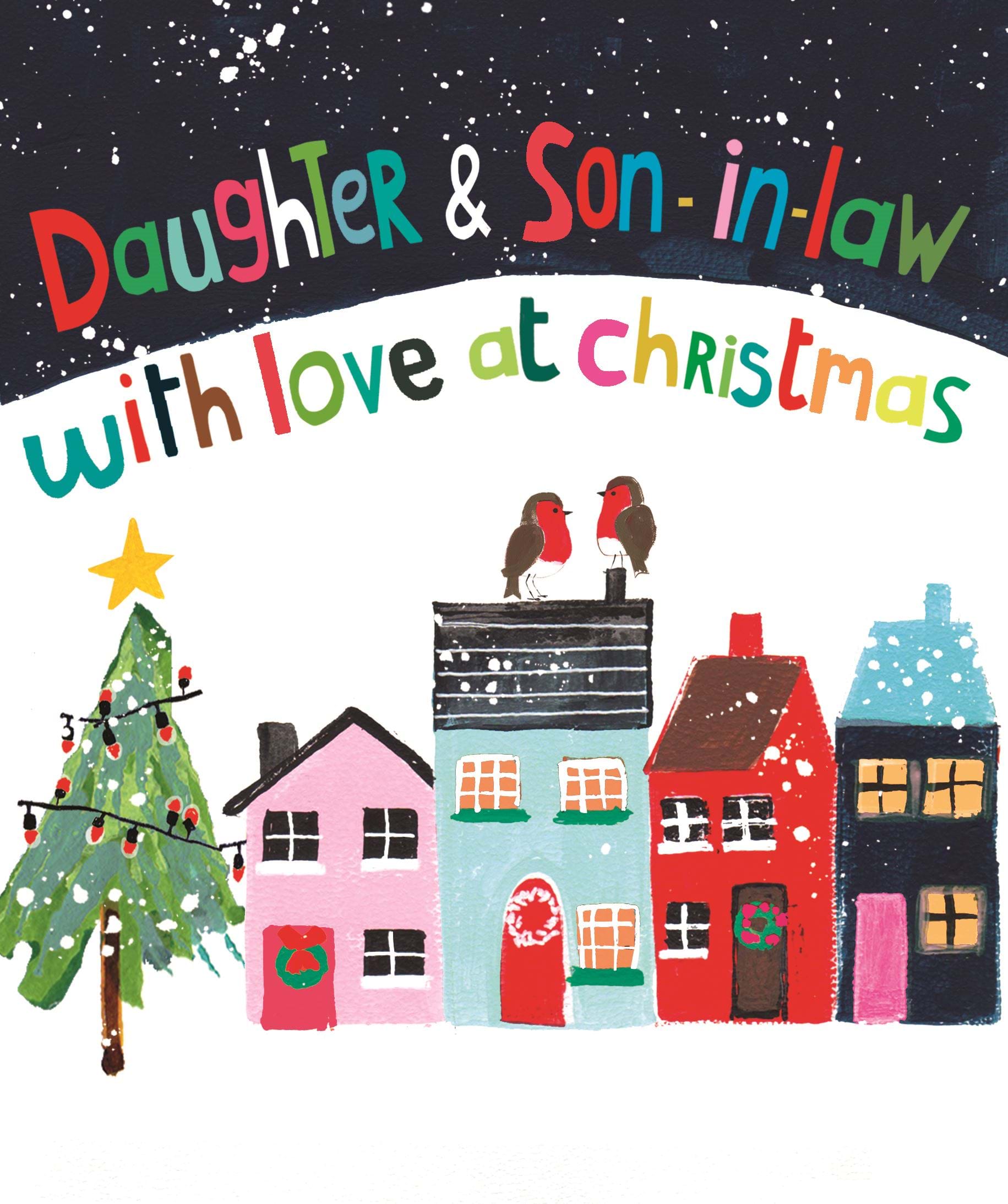 Snowy Town Daughter & Son-in-law Christmas Card