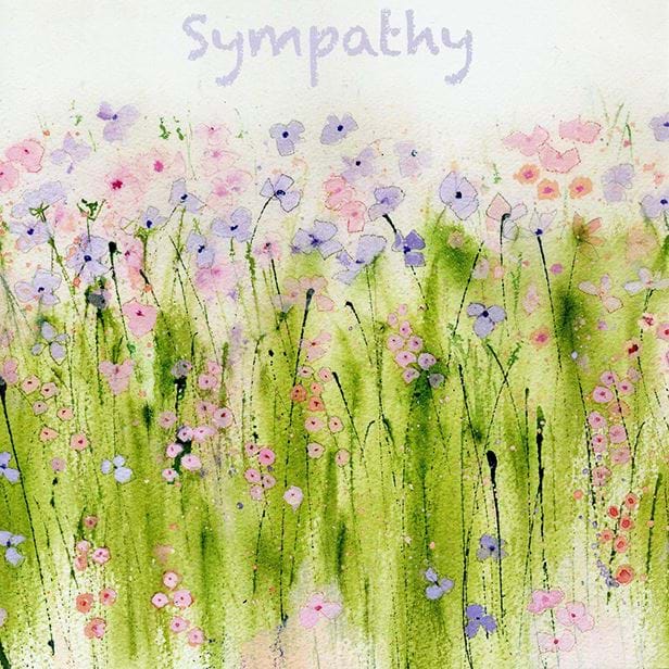 Pink and Purple Flowers Sympathy Card