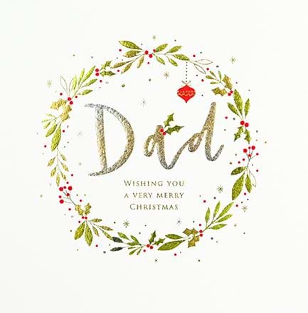 Holly Wreath Dad Christmas Card
