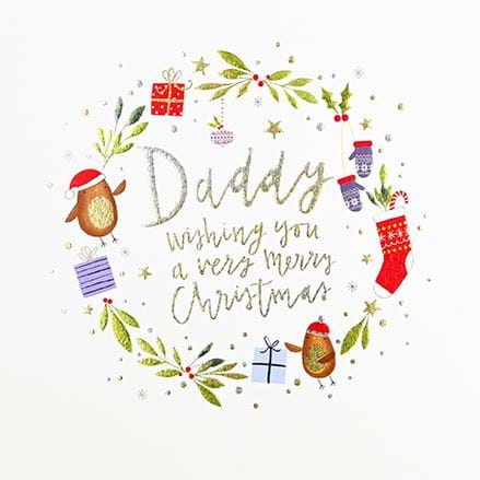 Festive Wreath Daddy Christmas Card