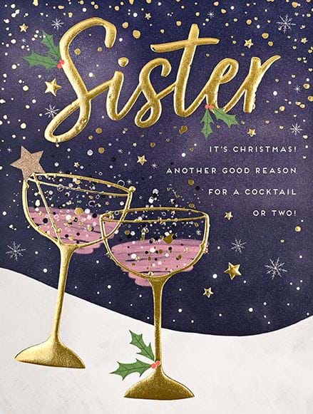 Cocktail or Two Sister Christmas Card