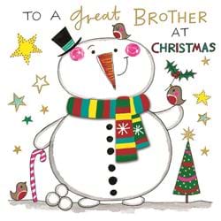 Smiling Snowman Brother Christmas Card
