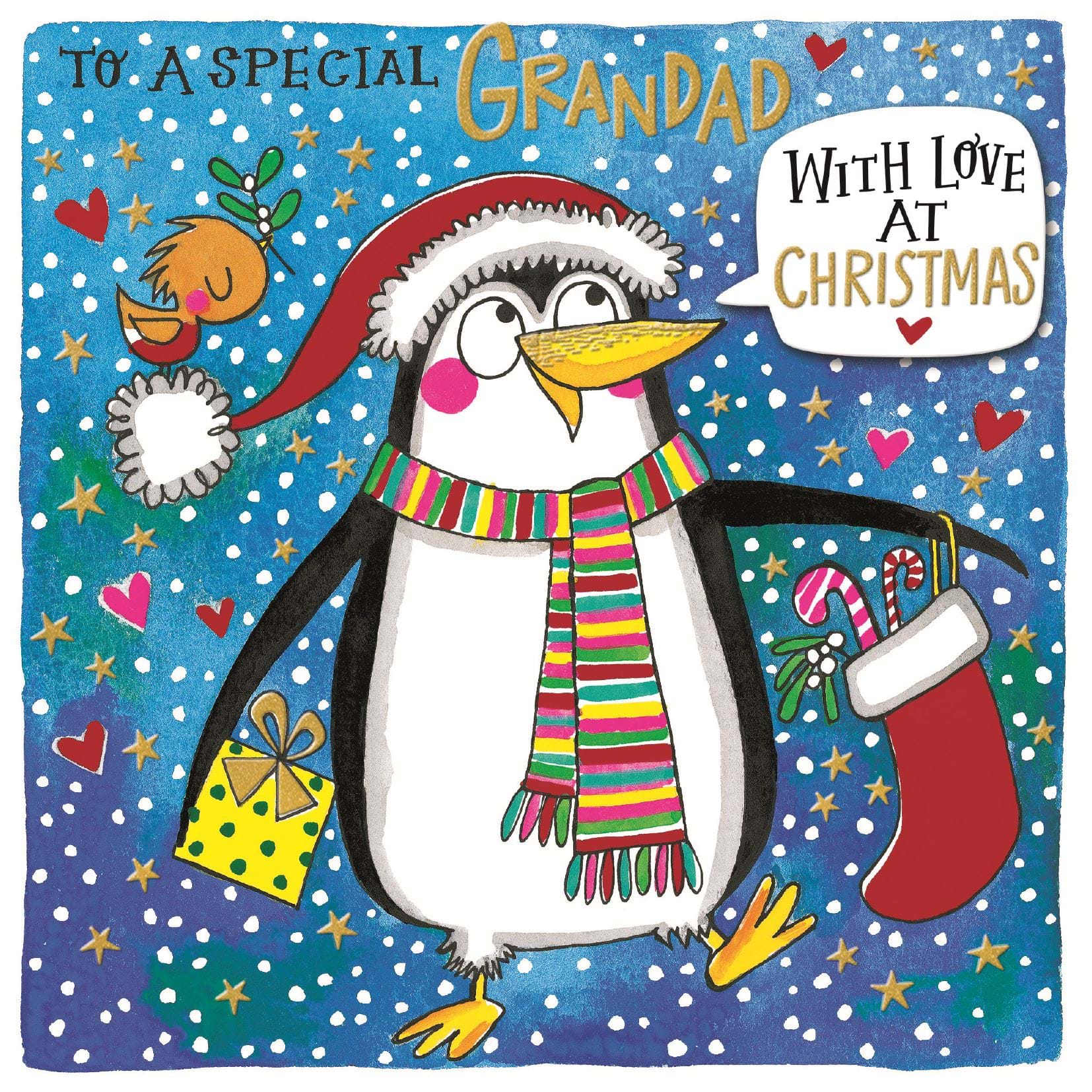 Penguin Grandad Christmas Card
