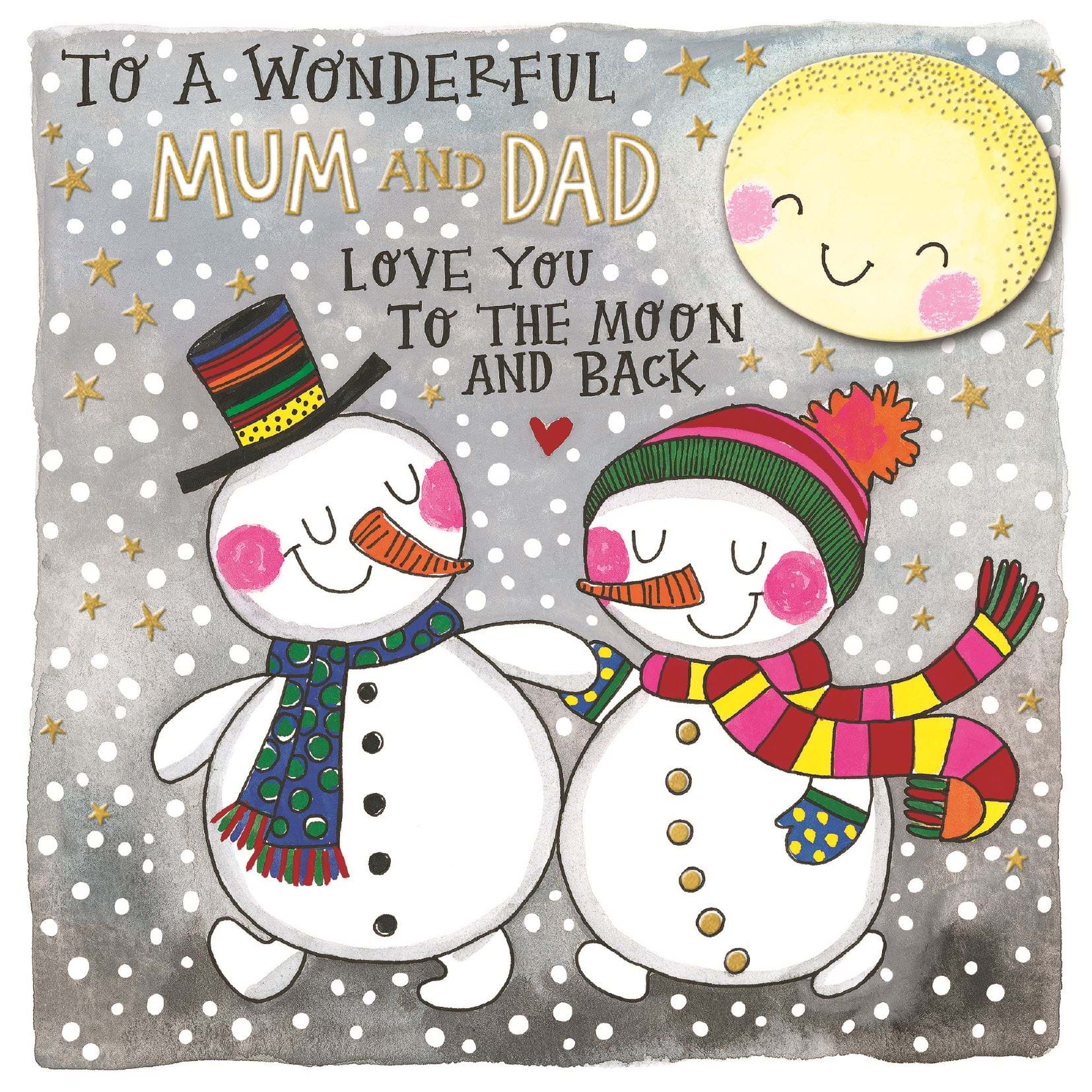 To The Moon and Back Mum & Dad Christmas Card