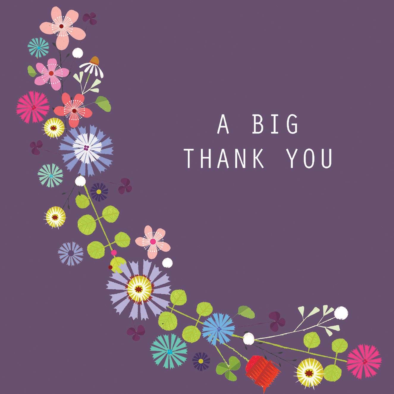 Flowers on Purple Thank You Card