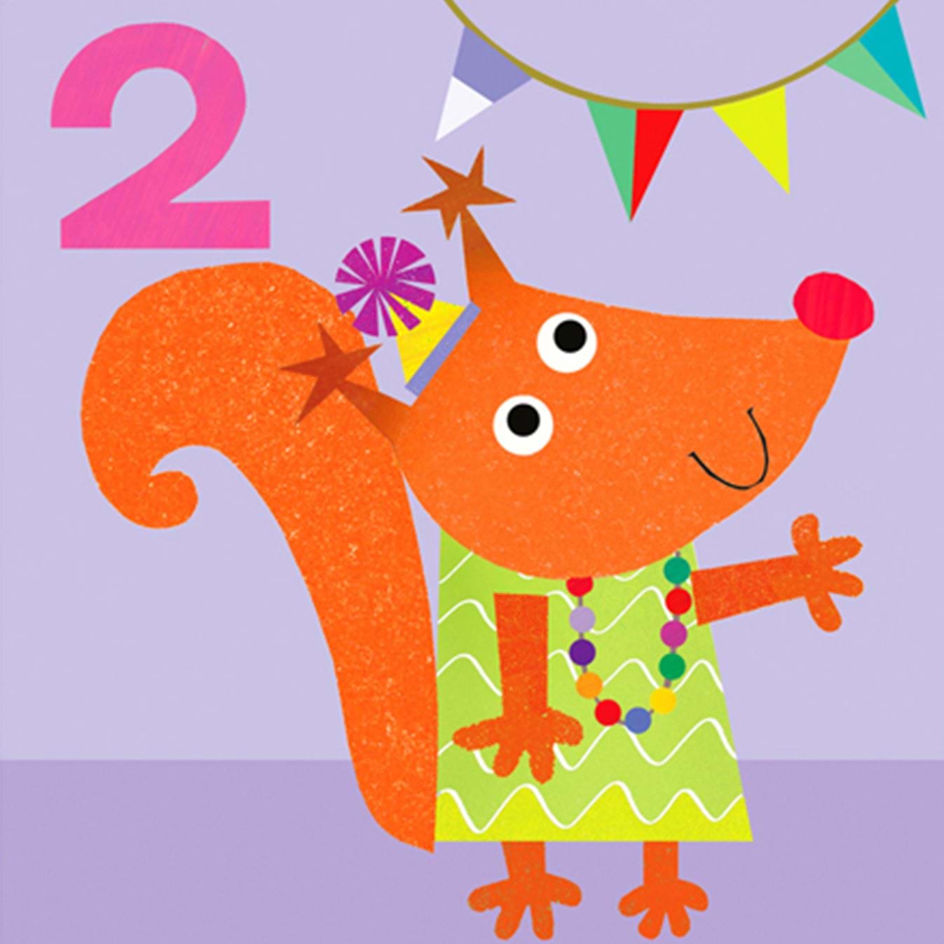Squirrel 2nd Birthday Card