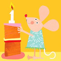 Little Mouse 1st Birthday Card