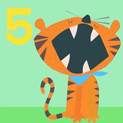 Tiger 5th Birthday Card