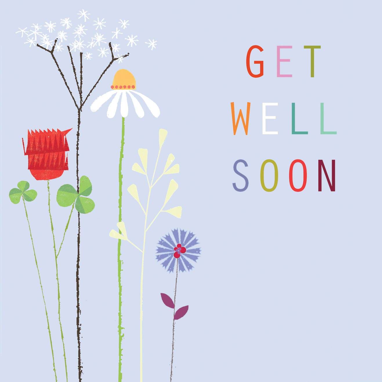 Pretty Flowers Get Well Soon Card