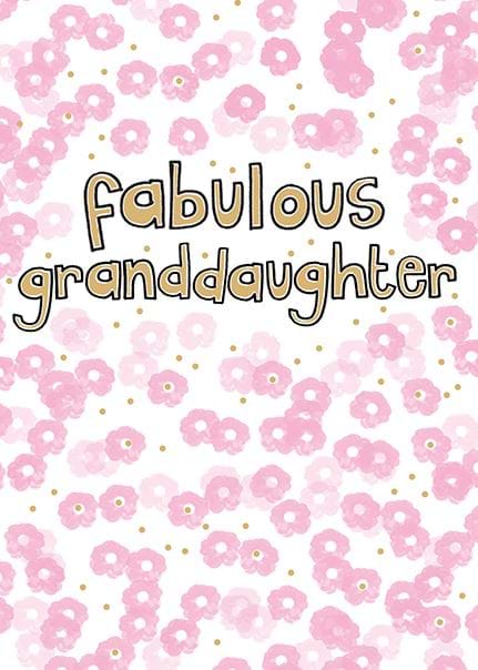 Pink Flowers Granddaughter Birthday Card