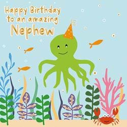 Under The Sea Nephew Birthday Card