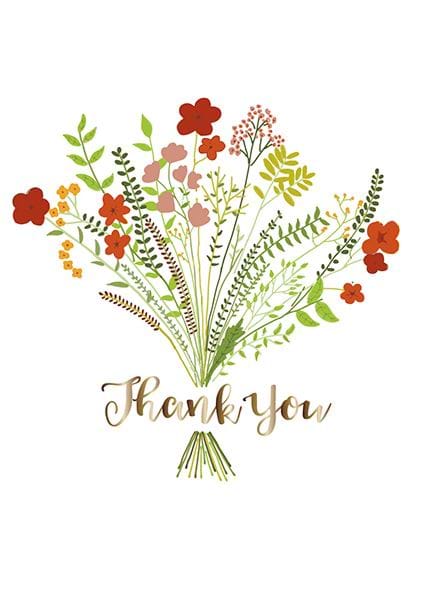 Pretty Flowers Thank You Card