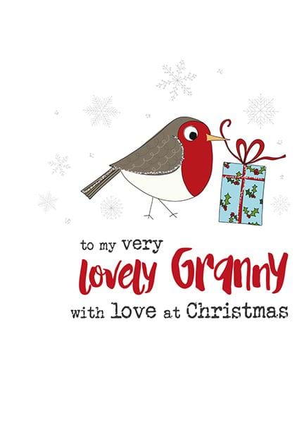 Robin Granny Christmas Card