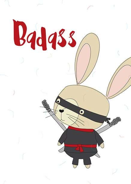 Badass Greeting Card