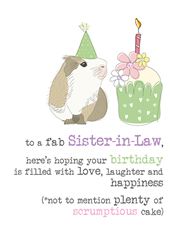 Guinea Pig Sister-in-law Birthday Card