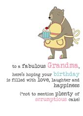 Scrumptious Cake Grandma Birthday Card