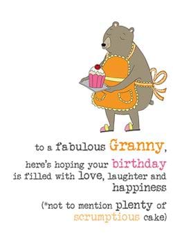 Scrumptious Cake Granny Birthday Card