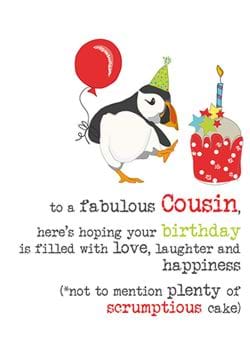 Puffin Cousin Birthday Card