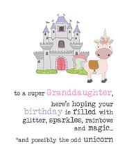 Unicorns & Magic Granddaughter Birthday Card