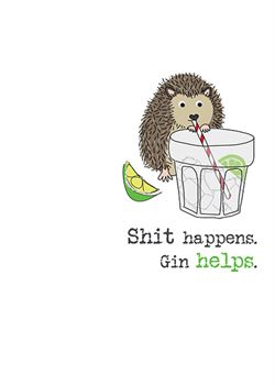 Gin Helps Greeting Card