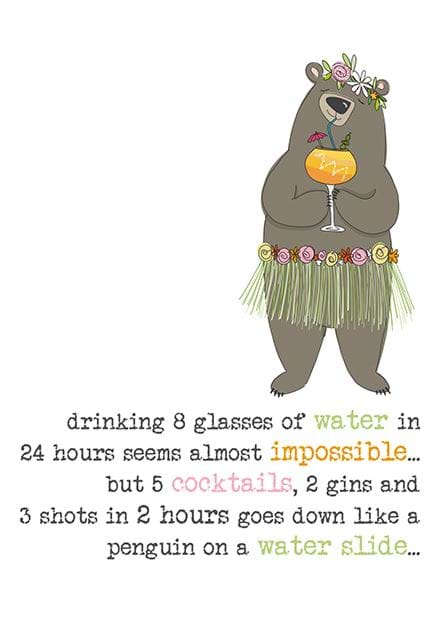 8 Glasses a Day Greeting Card