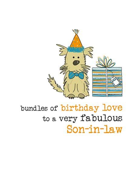 Little Dog Son-in-law Birthday Card