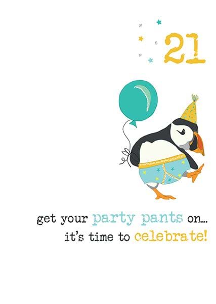 Party Pants 21st Birthday Card