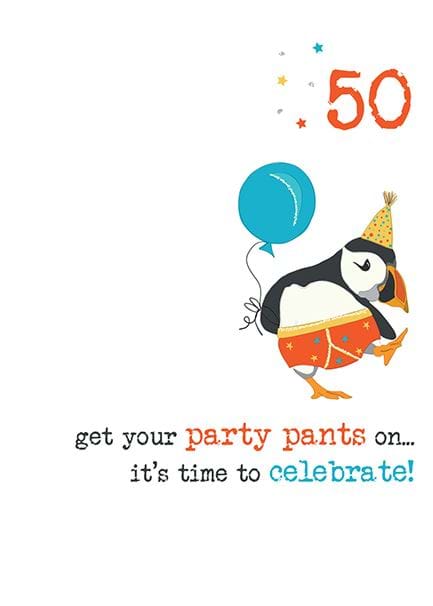 Party Pants 50th Birthday Card