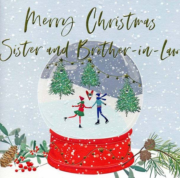 Snow Globe Sister & Brother-in-law Christmas Card