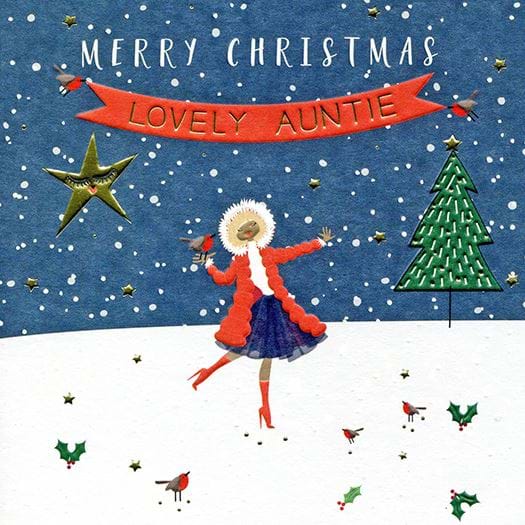 Snow Fun Auntie Christmas Card