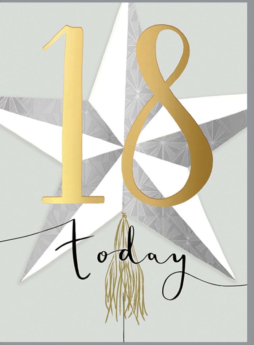 Star 18th Birthday Card