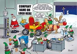 Elfy Engine Personalised Christmas Card - Front Personalisation