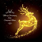 Glowing Reindeer - Front Personalised Christmas Card