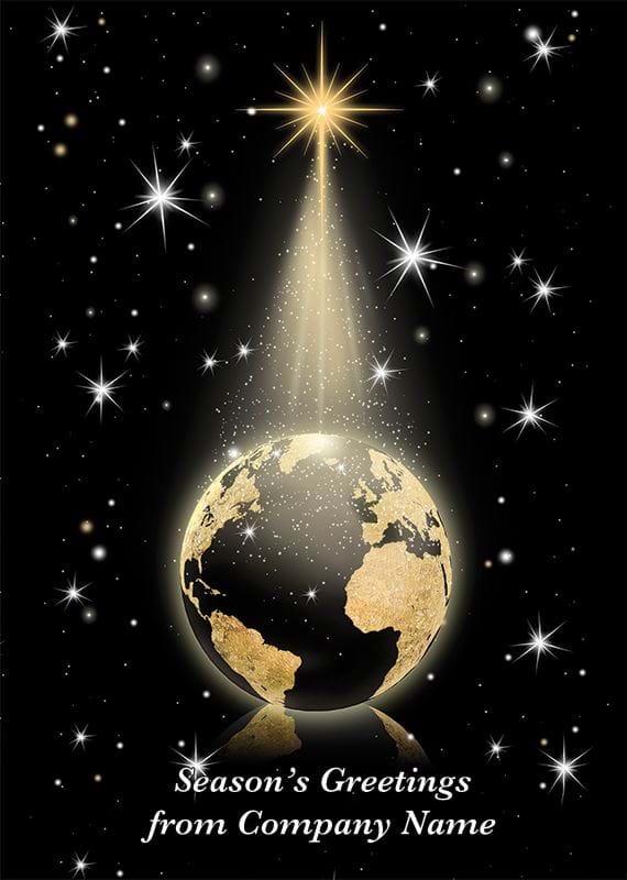 Golden Globe - Front Personalised Christmas Card