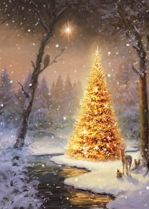 Golden Glow Personalised Christmas Card