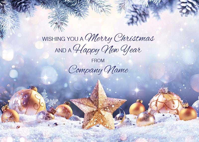 Golden Star - Front Personalised Christmas Card