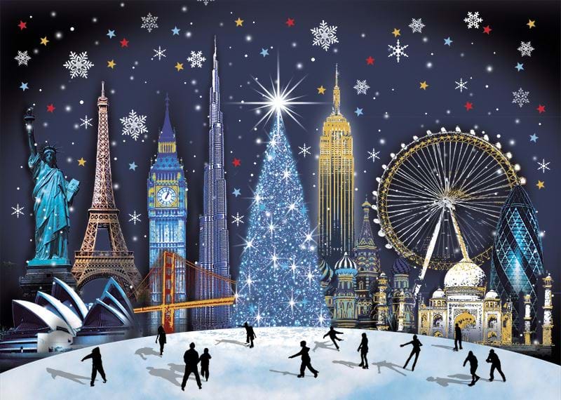 International Landmarks Personalised Christmas Card