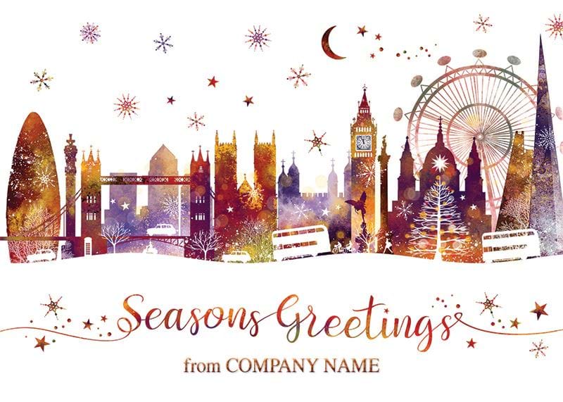 London Landmarks - Front Personalised Christmas Card