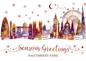 London Landmarks - Front Personalised Christmas Card