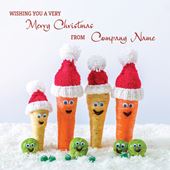 Merry Veg-Mas! - Front Personalised Christmas Card