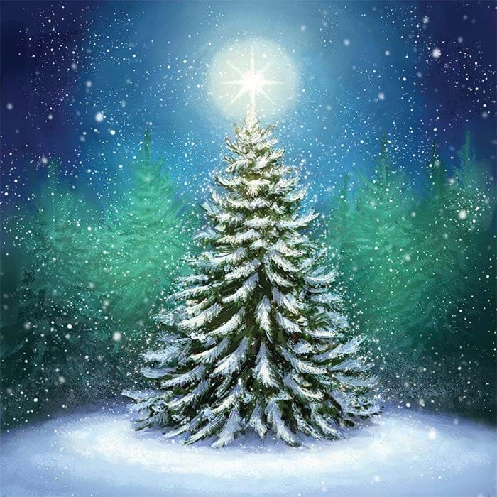 Moonlit Tree Personalised Christmas Card