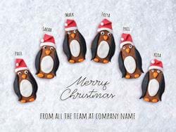 Penguin Team Personalised Christmas Card - Front Personalisation