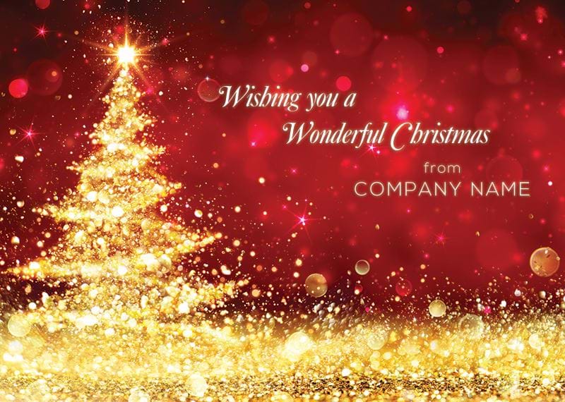 Seasonal Shimmer - Front Personalised Christmas Card