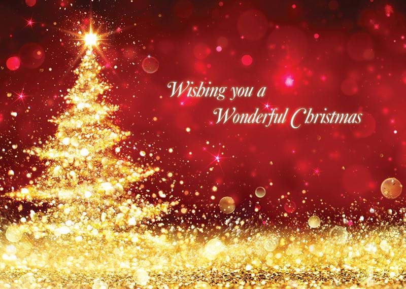 Seasonal Shimmer Personalised Christmas Card