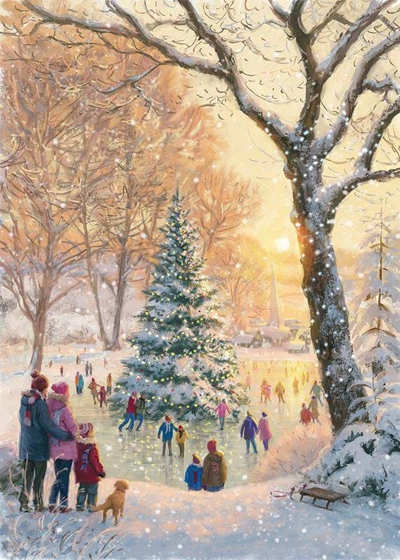 Skating in the Snow Personalised Christmas Card