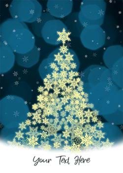 Snowflake Tree Personalised Christmas Card - Front Personalisation