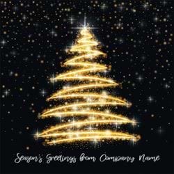 Sparkling Tree Personalised Christmas Card - Front Personalisation