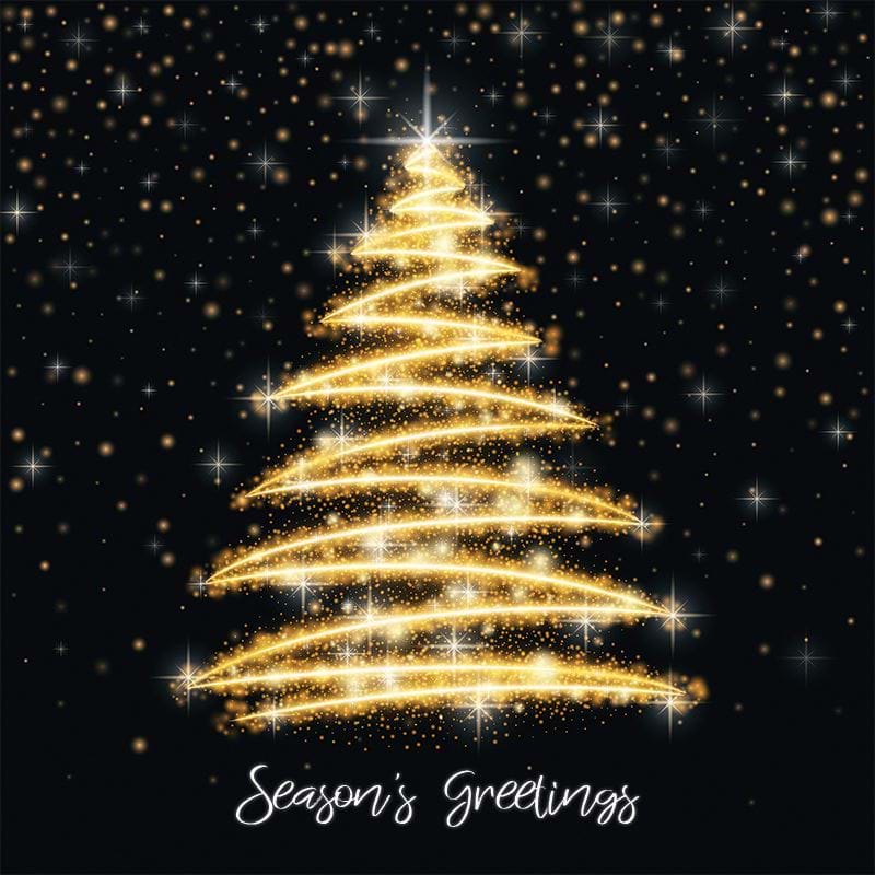 Sparkling Tree Personalised Christmas Card