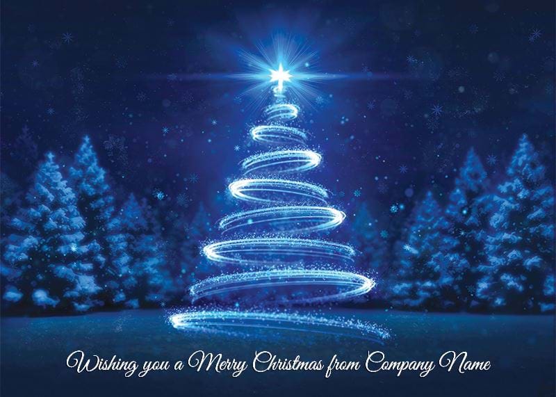 Spiral Tree - Front Personalised Christmas Card