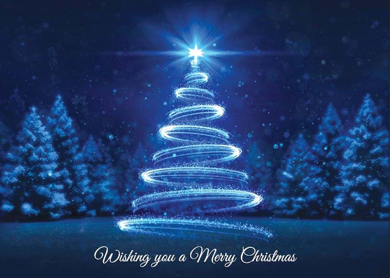 Spiral Tree Personalised Christmas Card